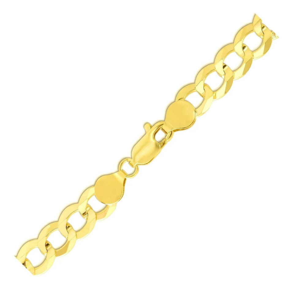 10K Yellow Gold Curb Bracelet 7.00mm