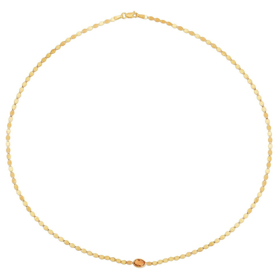 14K Yellow Gold Citrine Chain