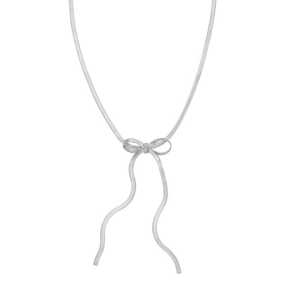 Sterling Silver, Rhodium Plated Snake Necklace