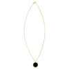 14K Yellow Gold Inlay Circle Onyx Necklace