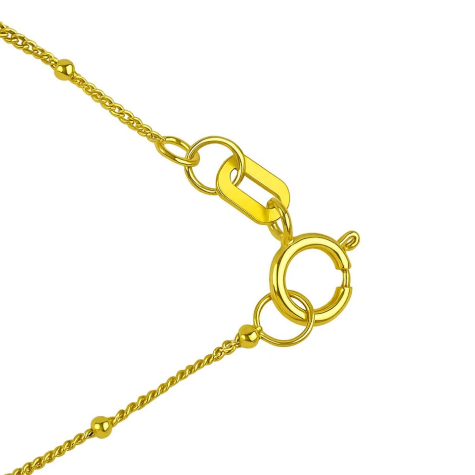 14K Yellow Gold Inlay Circle Onyx Necklace