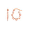 14K Rose Gold Hoop Earrings Scalloped
