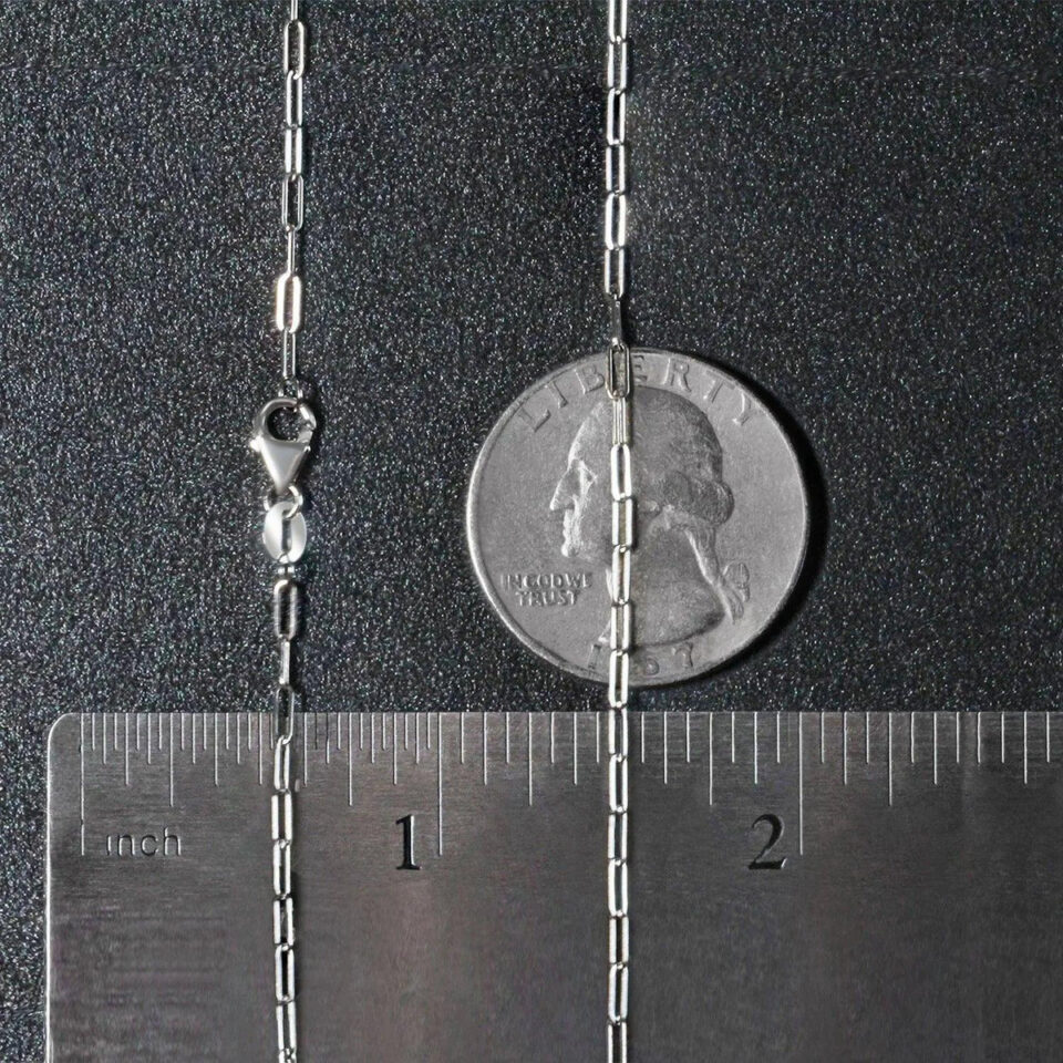 18K White Gold Paperclip Chain