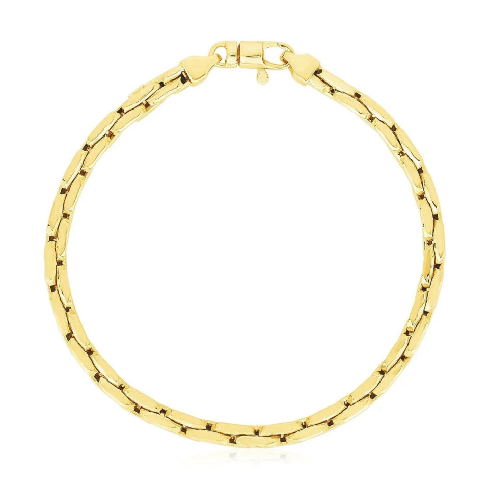 14K Yellow Gold Cable Bracelet 4.50mm