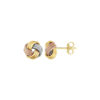 Earrings in solid 14K tri-colour gold