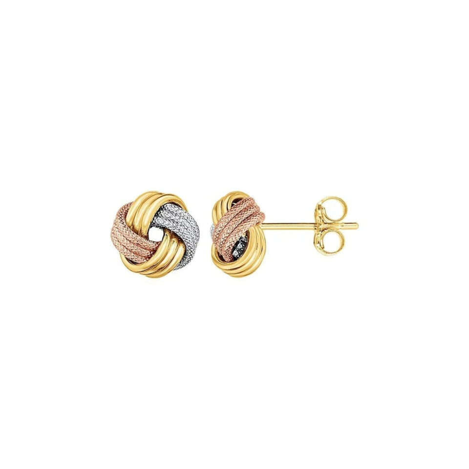 14K Tri-Colour Gold Earrings