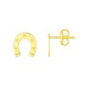 14K Yellow Gold Earrings Horseshoe
