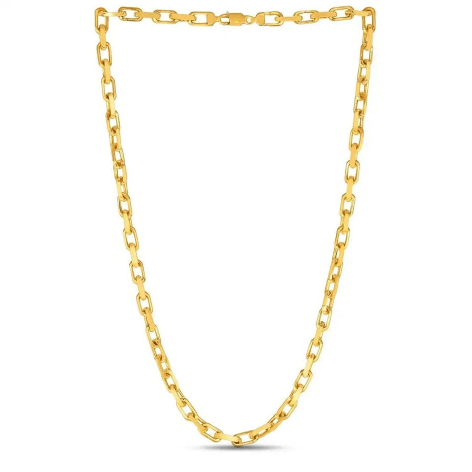 6.1mm cable chain in solid 14K yellow gold, view 3