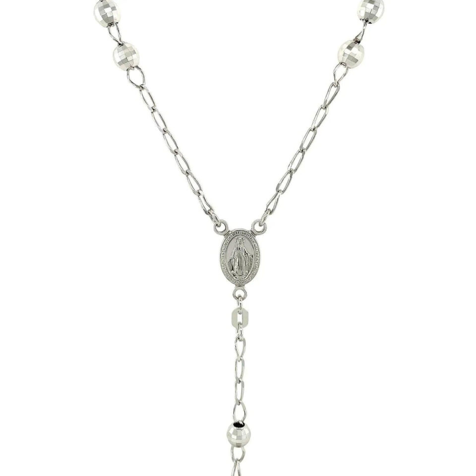 Sterling Silver Bead Necklace Rosary