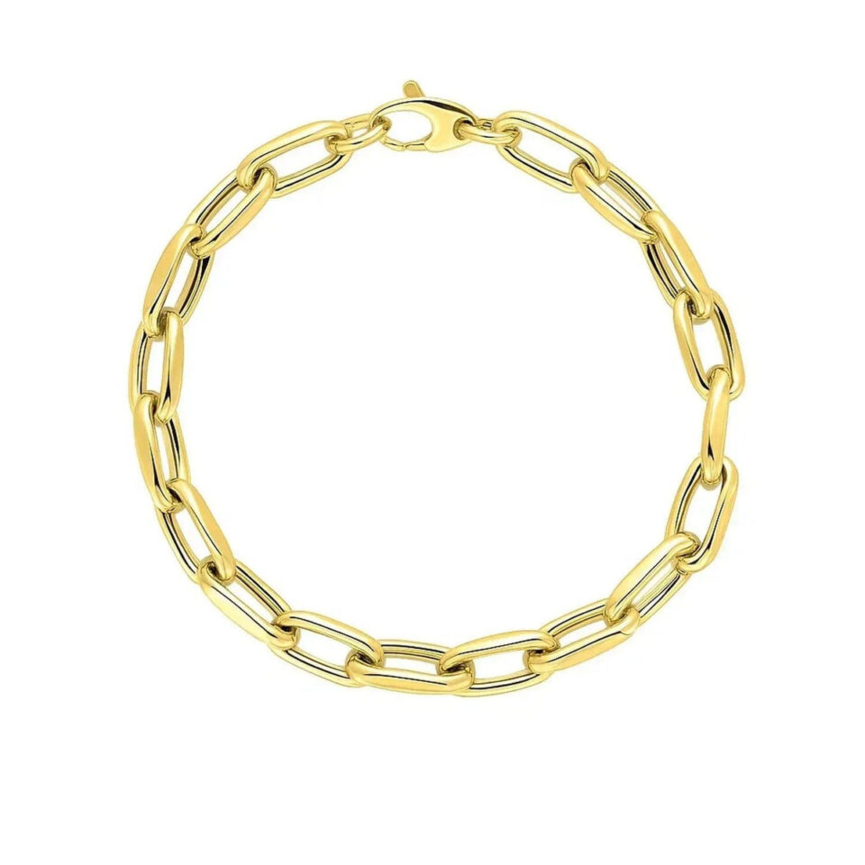 14K Yellow Gold Cable Bracelet 6.00mm