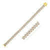 9.50mm pave curb bracelet in solid 14K white gold