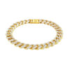 9.50mm pave curb bracelet in solid 14K white gold, view 3