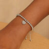 Sterling silver round adjustable bracelet, view 6