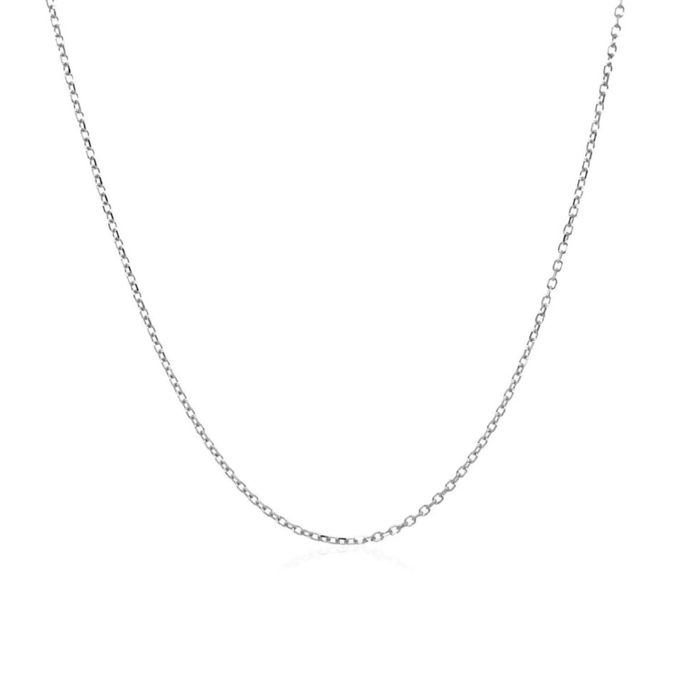 14K White Gold Cable Chain 0.87mm