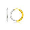 2.5x15mm hammered hoop earrings in solid 14K two-tone gold