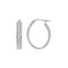 4x15mm oval hoop earrings in solid 14K white gold