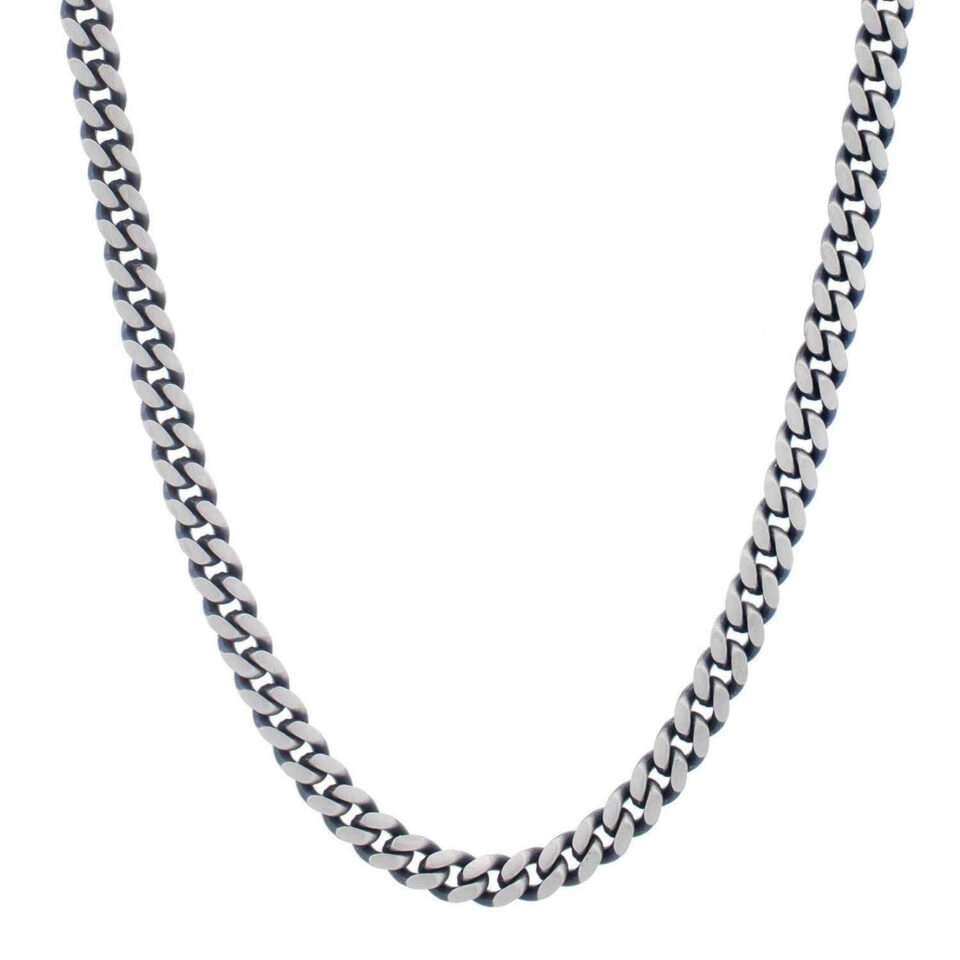 Sterling Silver Gunmetal Finish Miami Cuban
