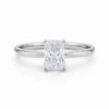 1 ct tw lab-grown diamond radiant solitaire ring in solid 10K white gold, engagement ring