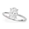 1 ct tw lab-grown diamond solitaire oval ring in solid 14K white gold, engagement ring, view 2