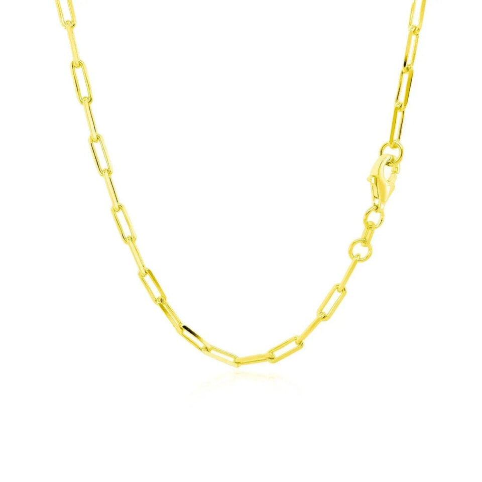 14K Yellow Gold Paperclip Chain 2.50mm