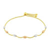 Oval textured bracelet in solid 14K tri-colour gold, view 3