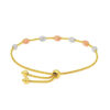 Oval textured bracelet in solid 14K tri-colour gold, view 4