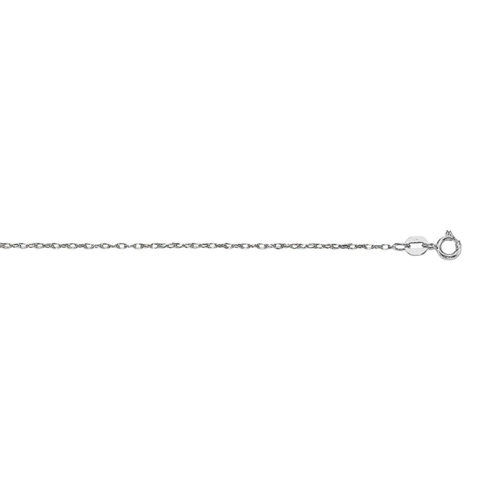 14k White Gold Machine Rope Chain