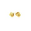 9mm stud earrings in solid 10K yellow gold, view 2