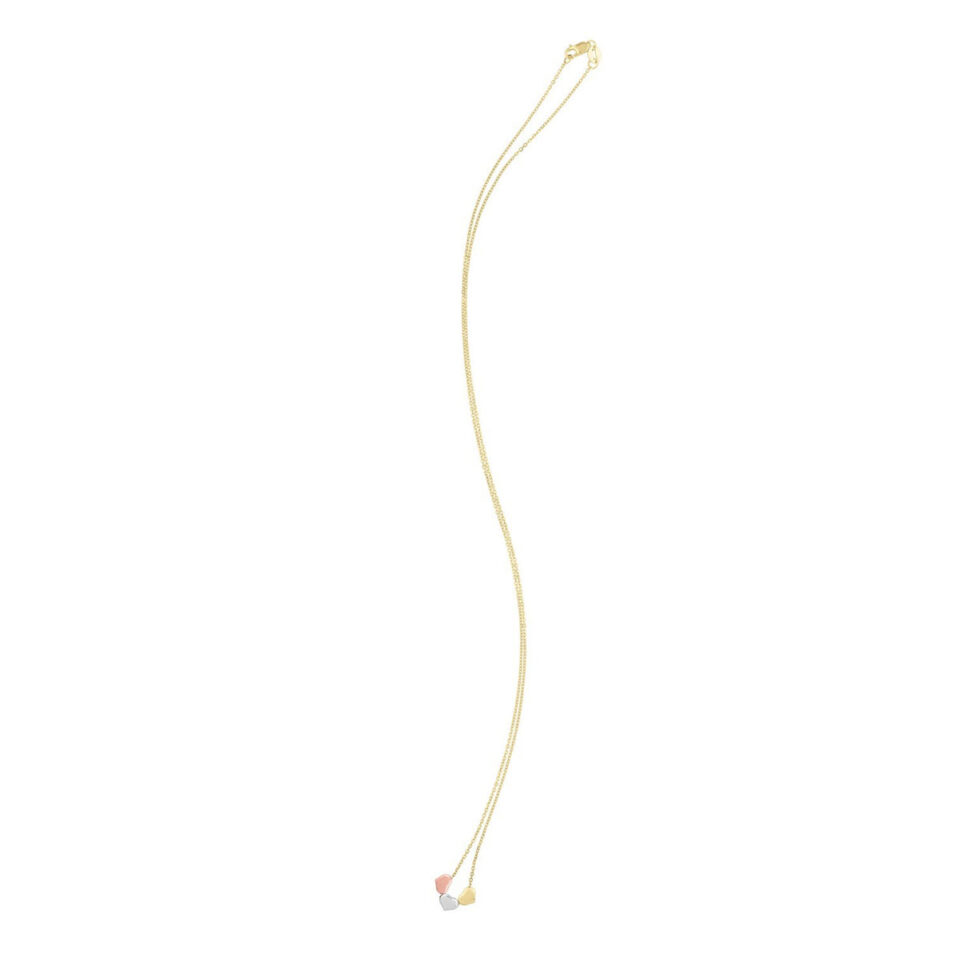 14K Tri-Colour Gold Heart Necklace