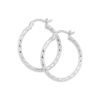 14K White Gold Hoop Earrings 2x25mm