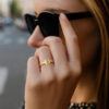14K Yellow Gold T Bar Ring, 1.5 mm