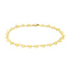 Mirror heart bracelet in solid 10K yellow gold