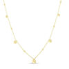 Beaded necklace in solid 14K yellow gold, view 2