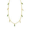 Inlay station necklace in solid 14K yellow gold