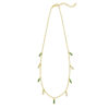 Inlay station necklace in solid 14K yellow gold, view 2