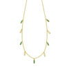 Inlay station necklace in solid 14K yellow gold, view 3