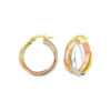 14K Tri-Colour Gold Woven Hoop Earrings