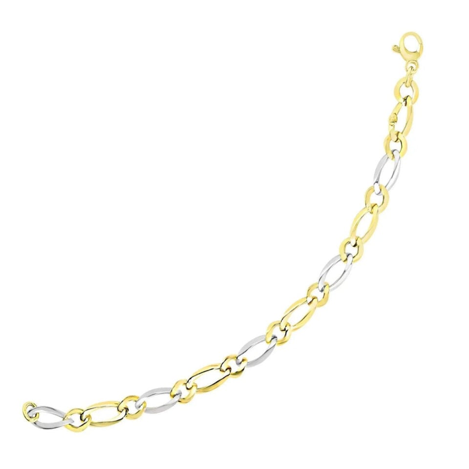 14K Two-Tone Gold Figaro Bracelet