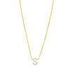 14K Yellow Gold Lab-Grown Diamond Mini S Initial Pendant Necklace