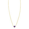 Heart amethyst necklace in solid 14K yellow gold