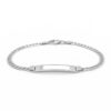 Polished curb bracelet in solid 14K white gold