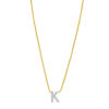 14K Yellow Gold Lab-Grown Diamond Mini K Initial Pendant Necklace