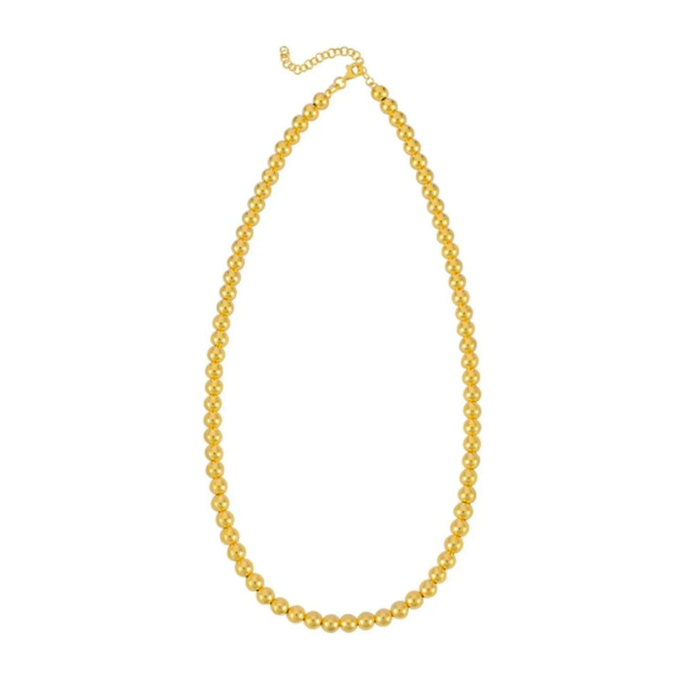 6mm bead chain in solid 14K yellow gold, view 3