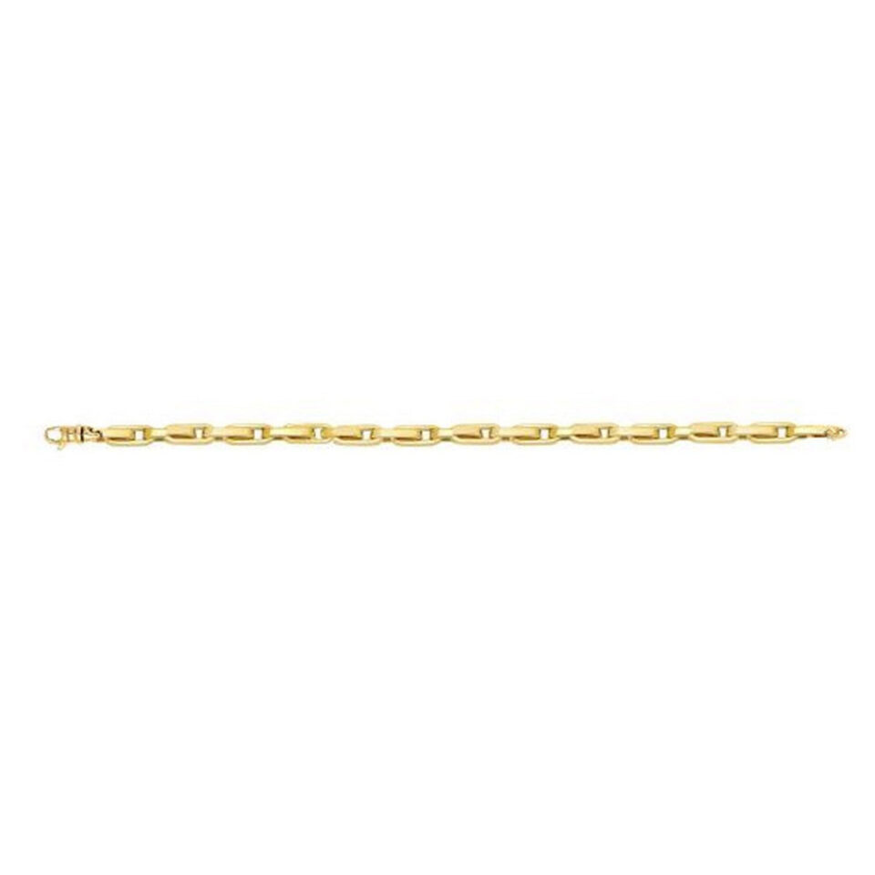 14K Yellow Gold Fancy Oval Box Link Bracelet