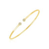 14K Yellow Gold Cluster Lab-Grown Diamond Bangle