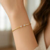 14K Yellow Gold Cluster Lab-Grown Diamond Bangle