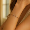 14K Yellow Gold Cluster Lab-Grown Diamond Bangle