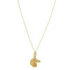 14K Yellow Gold Horse Profile Medium Necklace