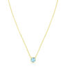 Cushion topaz necklace in solid 14K yellow gold, view 5