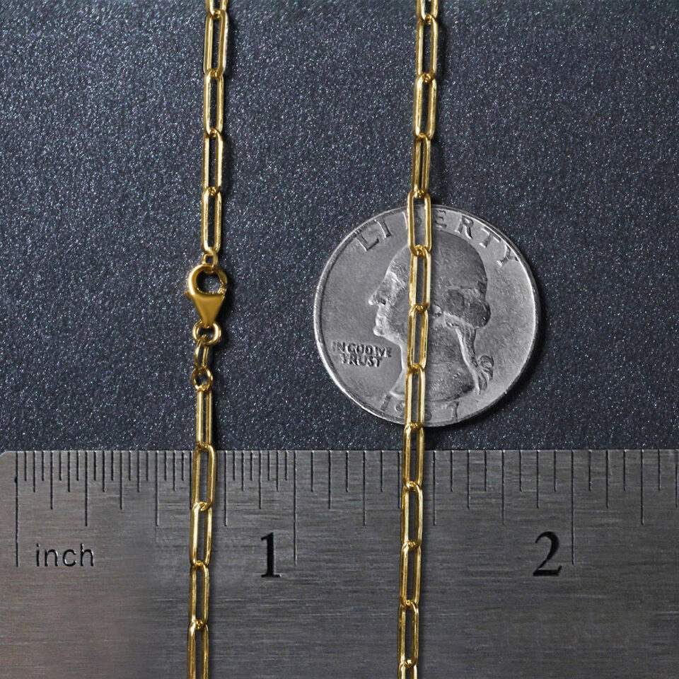 10K Yellow Gold Paperclip Chain